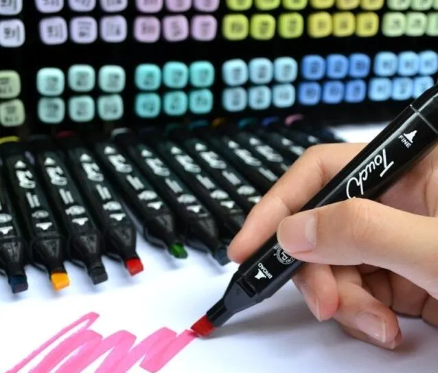 TOUCH3 Kunstmarkierungsstift, doppelköpfiges Markierungsset, 168 Farben, Markierungsstift, Alkohol, Öl, Animation, Design, Farbe, Skizze, Malerei