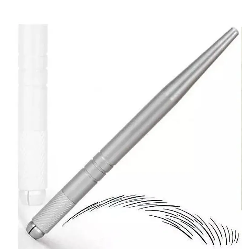 熱い100ピースの銀の専門のメイクアップペン3D刺繍の化粧手のペンのタトゥーの眉毛マイクロブレード送料無料