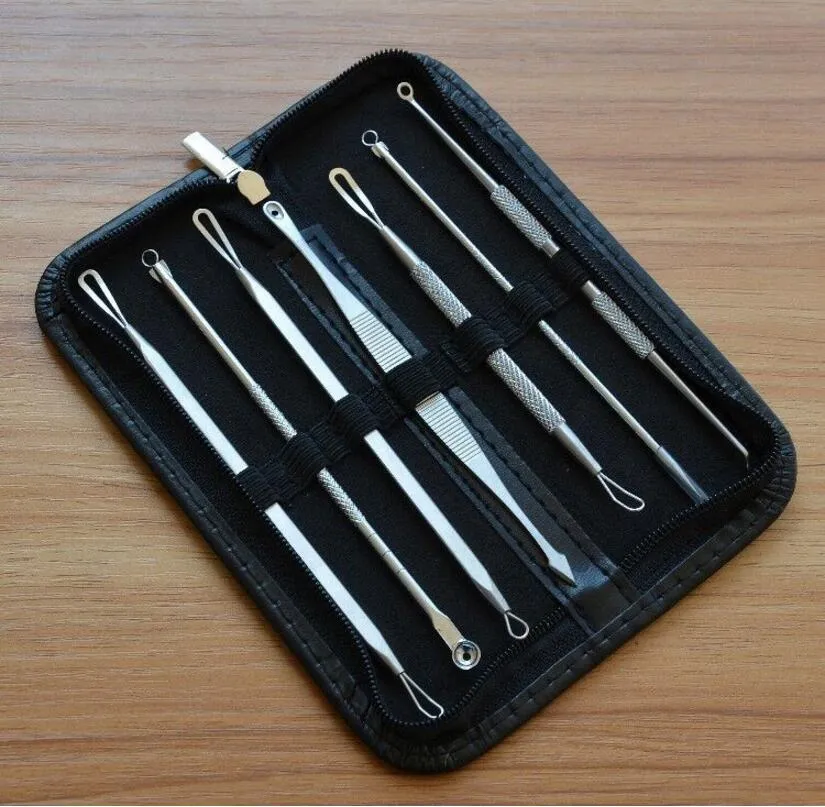 Blackhead Remover Tool Kit Facial Pimple Removal Tools Blemish Extractor Acne Needle Clip Tweezer Set Face Skin Care Tools