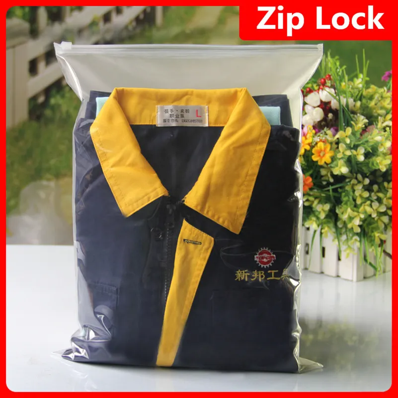 35x45cm Smerigliato traslucido Abbigliamento Storage Zip Lock Sacchetti di plastica per imballaggio Matte Clear Garment Package Dress Riutilizzabile Organizer Pouch