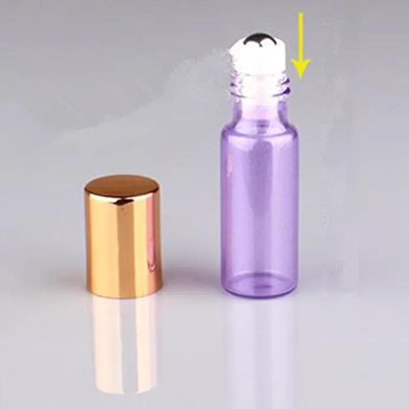 다채로운 3ml 5ml 10ml 15ml ROLL ON GLASS ESSENTIAL OIL BOTTLE 향수 스테인레스 스틸 롤러 볼 향수 병 F2017228