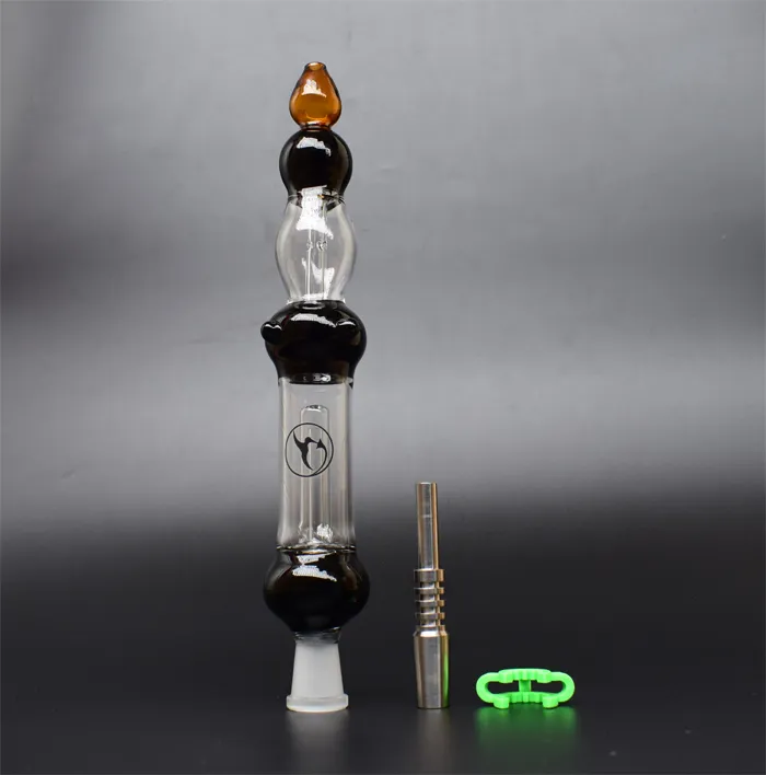Couleur bleu / noir / blanc / rose / vert NC avec pointe en titane de 14 mm Bang en verre à ongles en titane Ensemble d'accessoires pour fumer bon marché