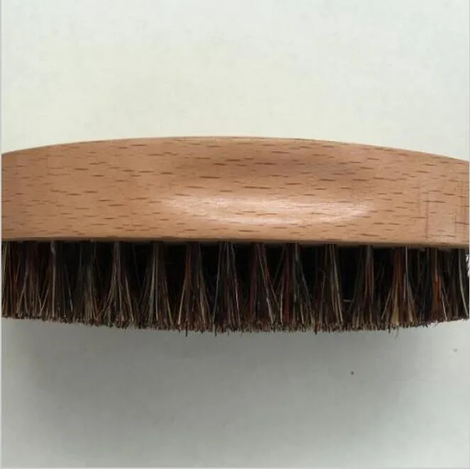 The Wild Boar Bristle Brush Brush Elliptic Beard for Men Were Men Boar Hair Brush Beard Mustache Military Round Wood Handle Bristles