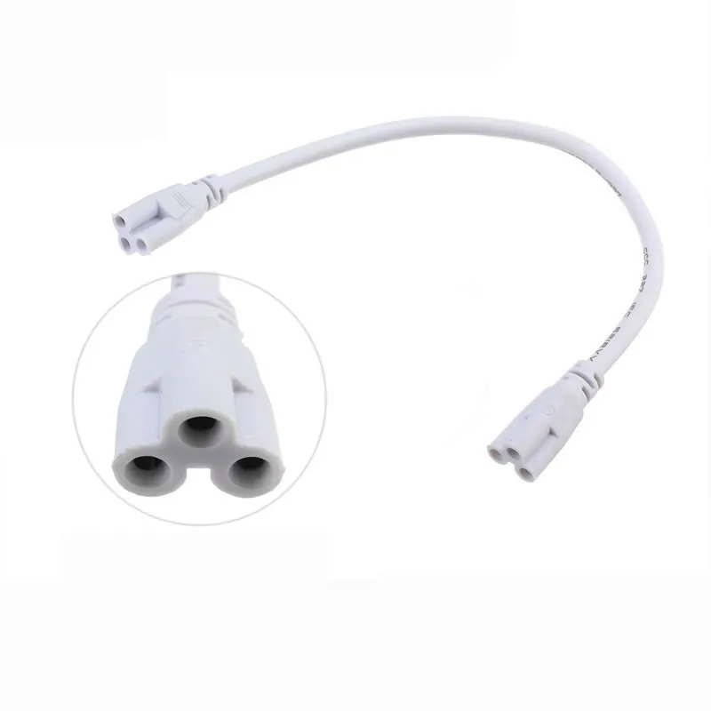 Câble pour tubes led T8 T5 intégrés, 2 pieds, 3 pieds, 4 pieds, 5 pieds, connexion de lumières, ligne épaisse à double extrémité, 25 piècesvente en gros