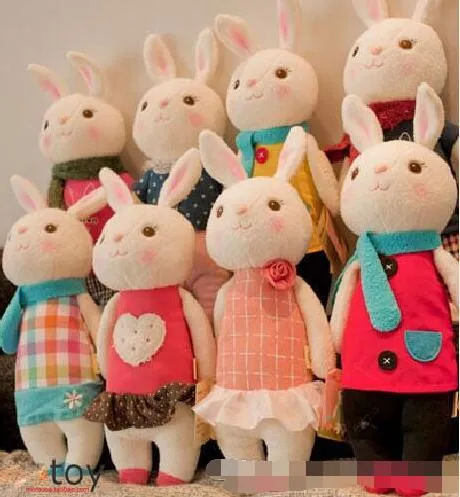 Venta al por mayor-Tiramisu juguetes de peluche Metoo doll regalos para niños 8 estilo, 35 cm Bunny Stuffed Animal LamyToy con caja de regalo, regalos de cumpleaños