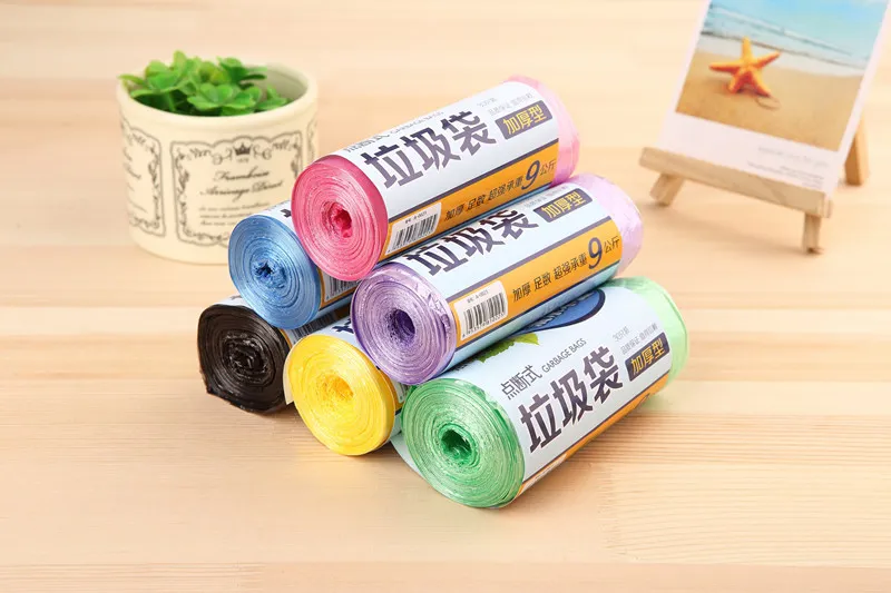 1-Roll(30pcs) Plastic Garbage Bags Kitchen Toilet Clean-up Waste Trash Bags E00683