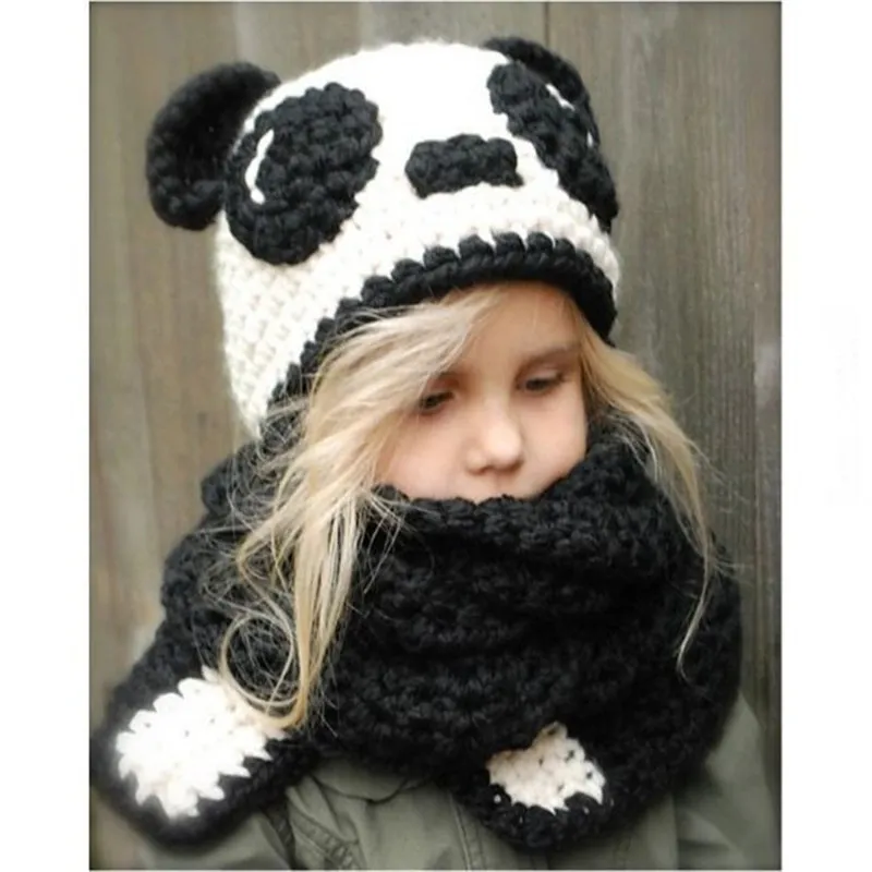 Mode Enfants Chapeau Accessoires Panda Enfants Casquettes Écharpe