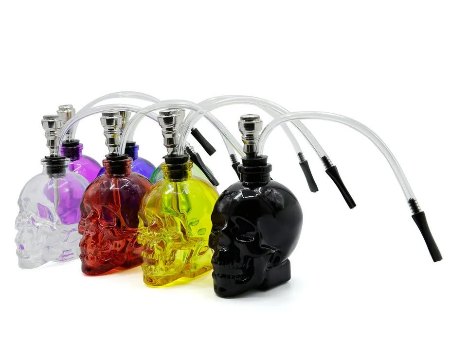 kreativ 6 Farben-Schädel-Kopf-Glas Popular Glas Hukarohr Durable Mini Tabak-Günstige Wasserrohr einzigartigen Entwurfs-Großhandel