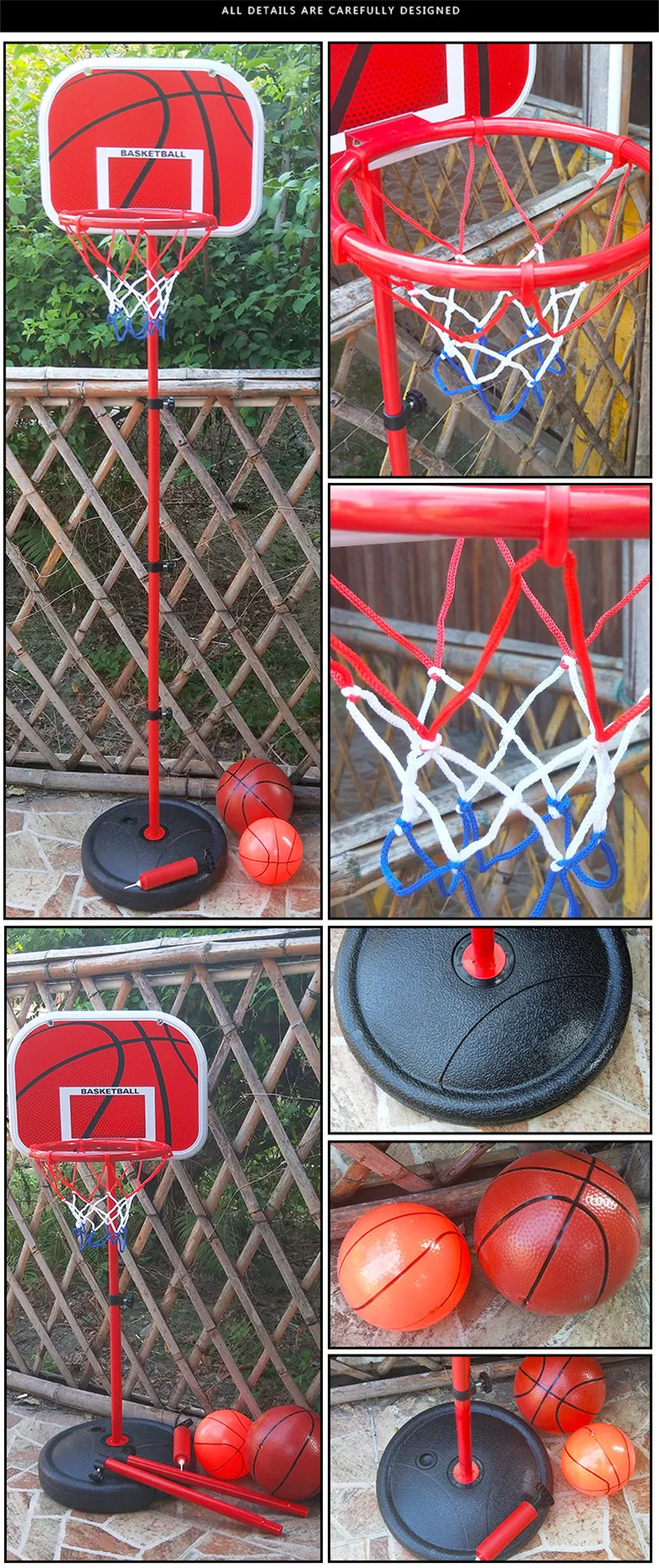 Hot Barn Basketboll Stand 150cm Barn utomhus Justerbar Basketball Sport Set Kit Gratis frakt