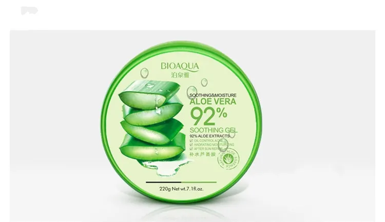 Máscara BIOAQUA Natural Aloe Calmante Hidratante Gel Aloe 220G Hidratante Nutritiva Natural Hidratante Creme Skin Care Cosméticos