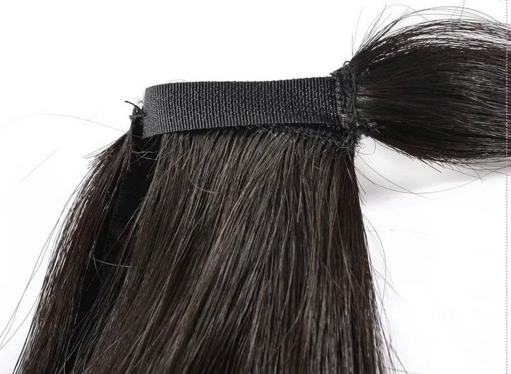 Cabelo Natural kinky reta rabo de cavalo envoltório em torno do cabelo humano rabo de cavalo peruca para mulheres negras 120g