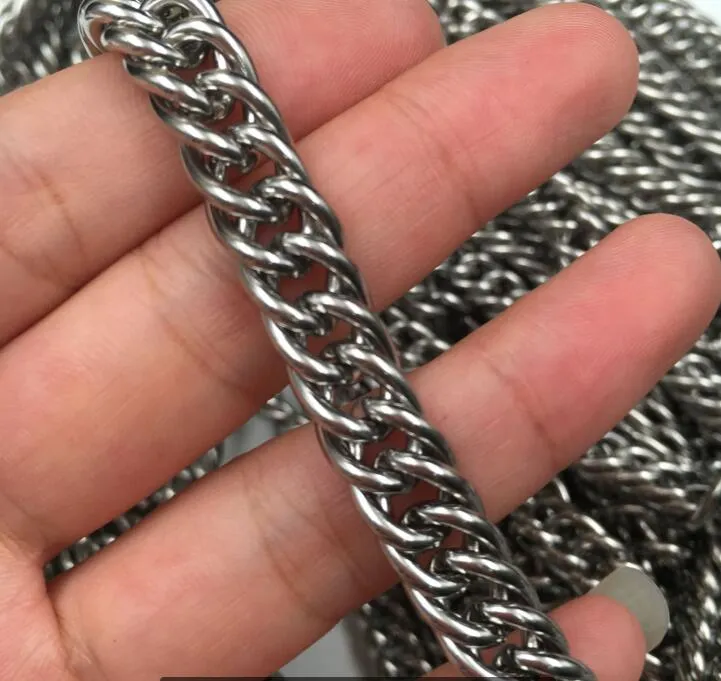 5 Meter / Factory Direct Sale Sieraden Vind Zwaar 8.8mm Curb Link Chain RVS RVS-JEWLERY DIY SILVR