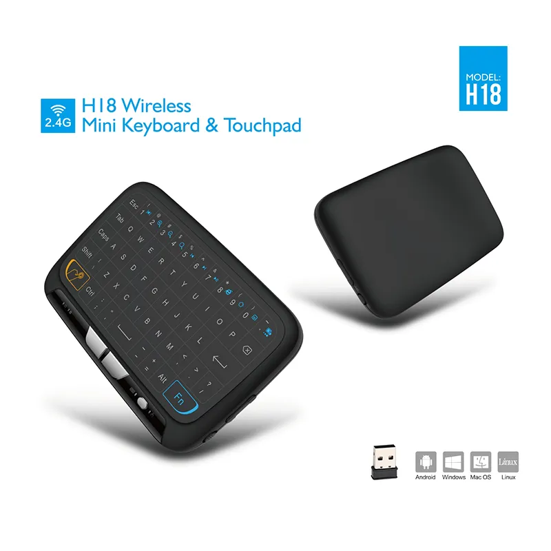 Freeshipping New Full Touch Keyboard 2.4G Wireless Keyboard Large Touchpad Mini Keyboard for Android TV Box Laptop PC Tablet Raspberry Pi 3