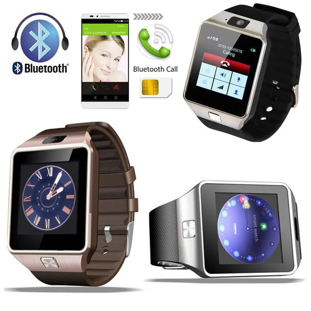 DZ09 Relógio inteligente Wrisbrand Android iPhone Sim Intelligent Telefone Sleep Sleep State Telefone com Package9567808