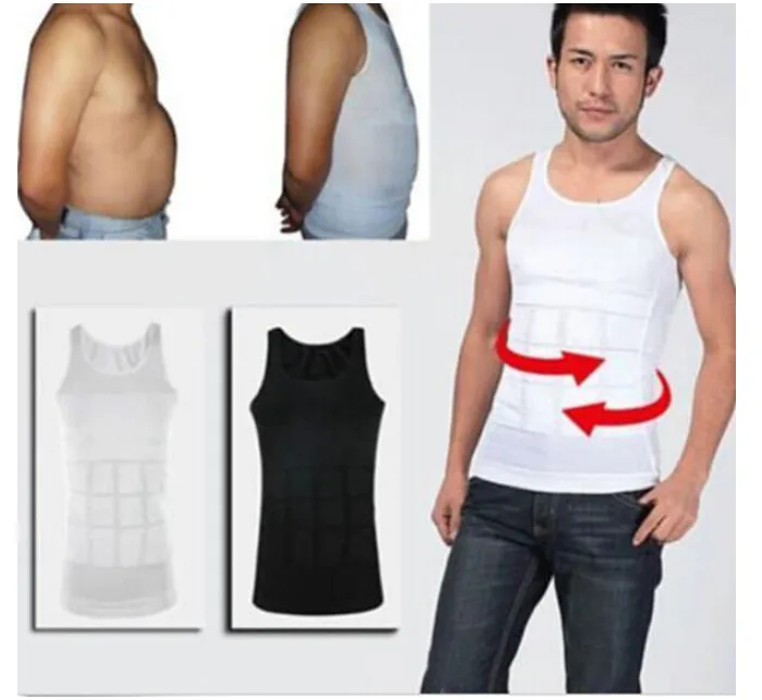 Men's Slimming Body Shaper Belly Fatty Underwear Vest Shirt Corset Compression Bodybuilding Underwear1200N