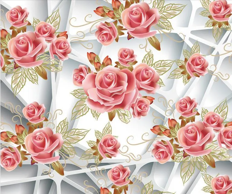 personalizar 3d murais papel de parede para tetos branco quadro romântico rosas para quarto papel de parede do teto
