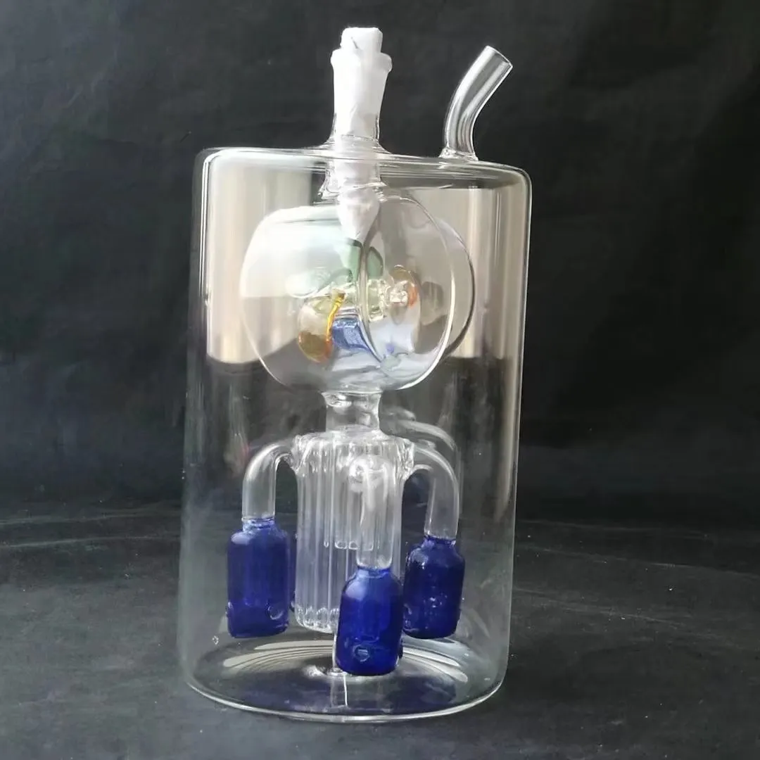 01 Grote Ronde Belly Windmolen Vier Klauwfilter Bongs, Groothandel Glass Bongs, Glas Water Pijp, Glas Oliebrander, Adapter, Kom