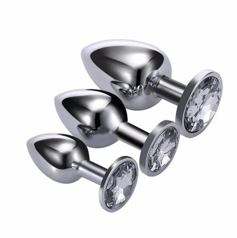 Tappo anale in metallo in acciaio inossidabile di grandi dimensioni con diamanti giocattoli sessuali anali di sesso prodotti in testa donne 48788783545284