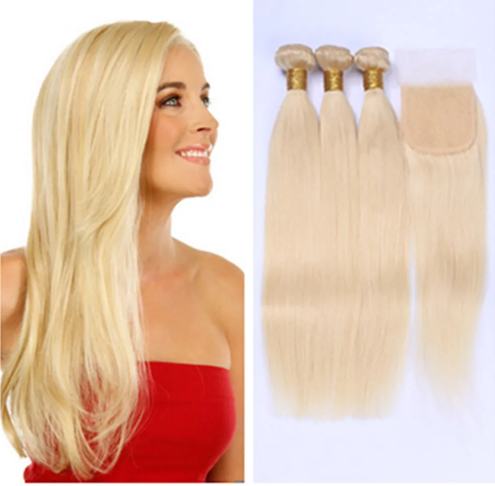 613 Russian Blonde Virgin Hair Straight Weave 3 Bundle With  display picture 2