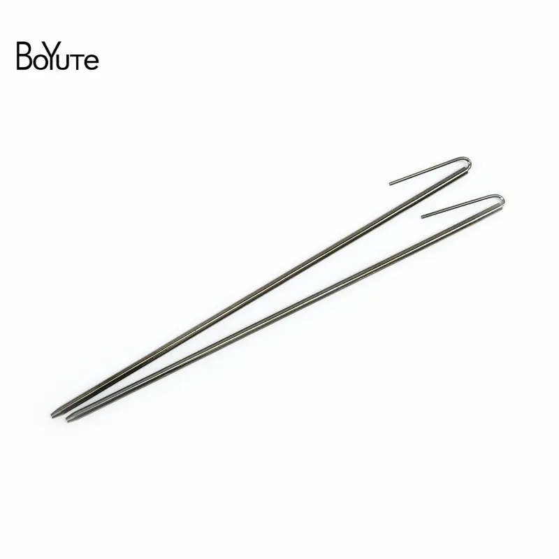 BoYuTe 10 piezas 145*2,5 MM añadir 30 MM Pin Metal Hair Stick es Diy joyería para el cabello
