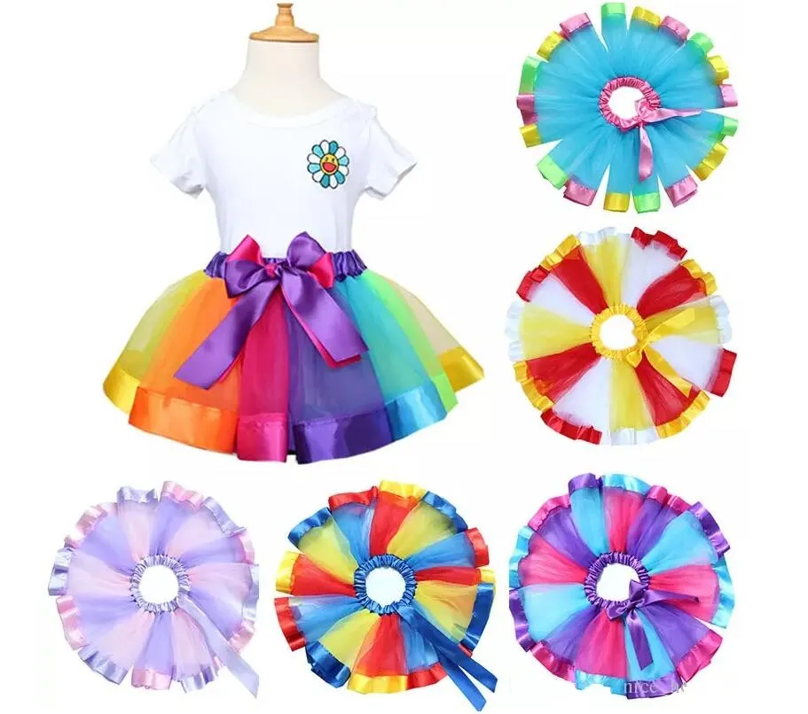 Ny Baby Girl Kids Sequins Princess Lace Dress Party Formell Bröllop Tutu Klänningar Baby Ärmlös Rainbow Dress