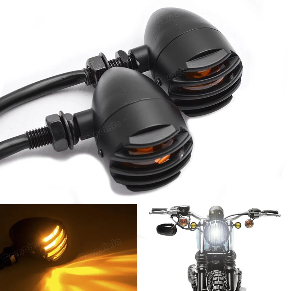 2x Moto universel 12V Amber LED Turn Signal Indicateur Clignotant Lumière