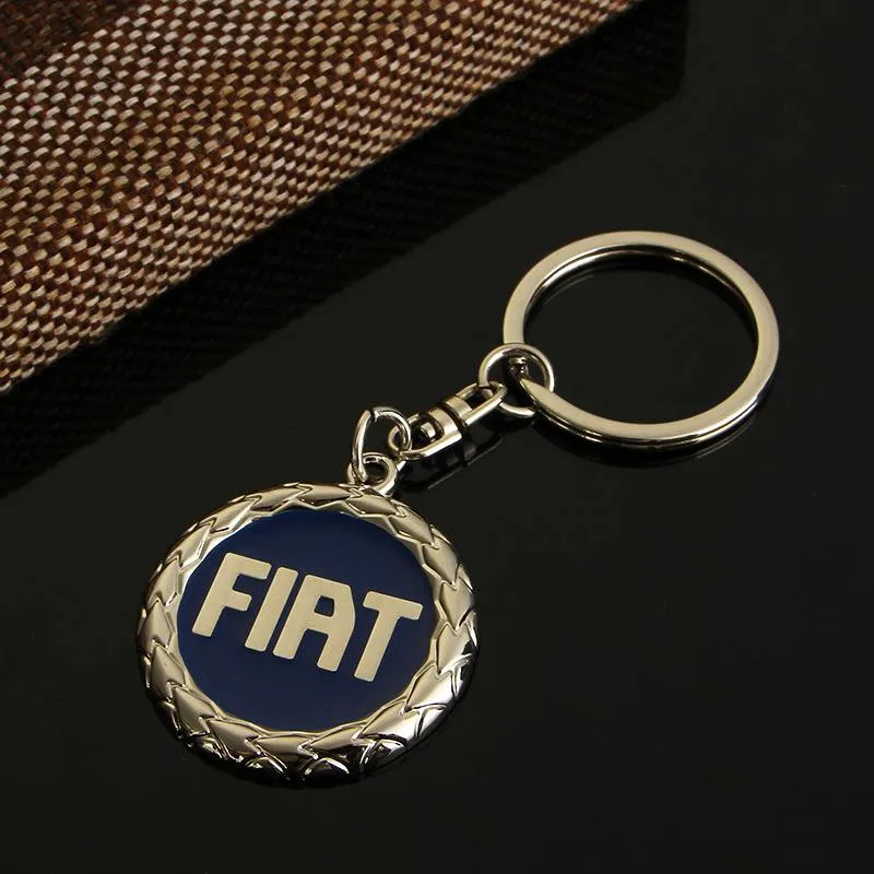 Fiat Car Logo KeychainキーリングオートキーパーツカーエンブレムスタイリングFiat Punto Bravo Palio Linea Freemont Stilo Grande