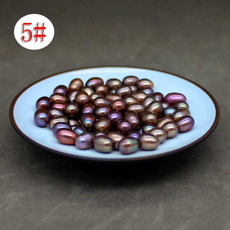grossist naturligt sötvatten lösa pärla olika färger 6-8mm oval pärla romantisk födelsedagspresent