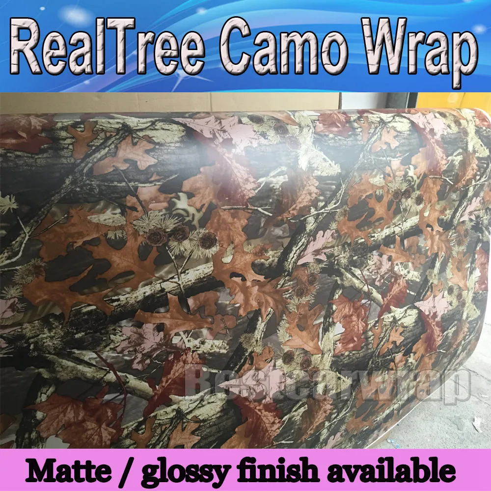 جديد Mossy Oak Tree Leaf Camouflage Realtree Car Wrap Truck Camo Tree Print Duck Duck Design Size 1.52 × 30M/ROLL