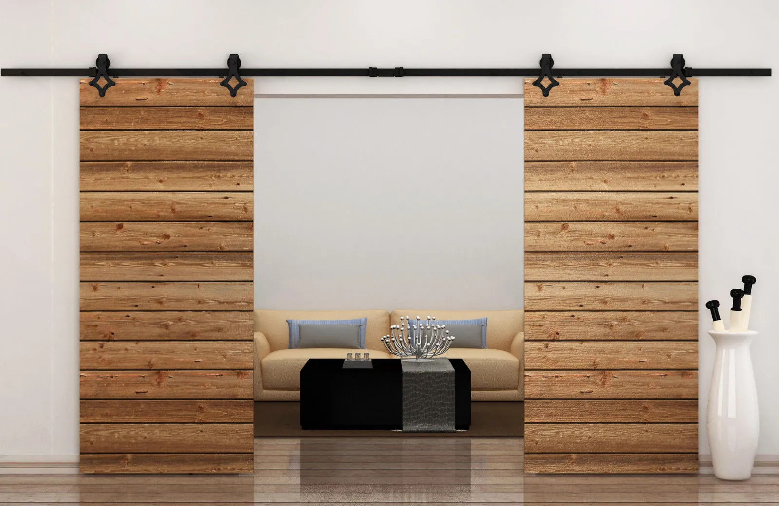 Kit Porta Scorrevole Per Porta Singola 122cm - Ferramenta Per Porte A Barn Door, Carico 150kg - Foto 8