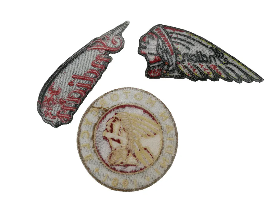 3-teiliges Set 1901 INDIAN MOTORCYCLE Biker Club MC Frontjacke Weste Patch Detaillierte Stickerei 214w