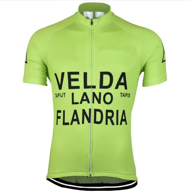 2019 Velda Flandria Ciclismo Jersey Hombres Verano Ciclismo Ropa Manga