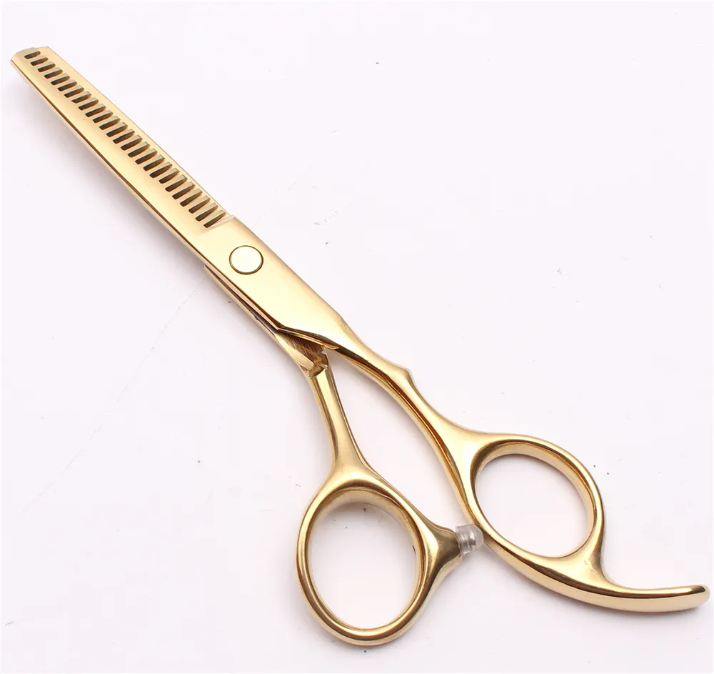 C1005 6'' 17cm Customized Logo Golden Hairdressing Scissors Factory Price Cutting Scissors Thinning Shears Professional Human Hair Scissors