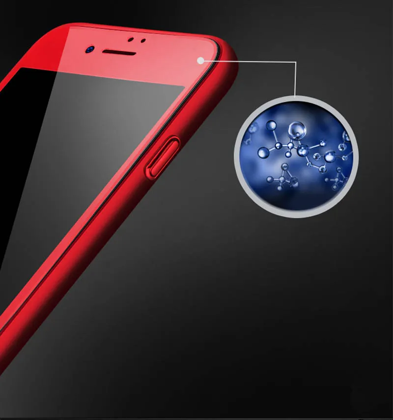 Luxo para iphone 7 protetor de tela frontal 3d cobertura completa de vidro temperado para iphone 7 plus vermelho anti brilho filme