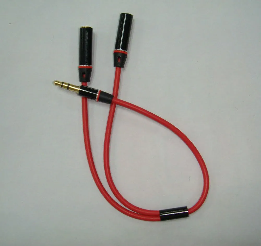 Gratis frakt 3.5mm Hörlursuttag 1 Man till 2 Kvinnor Audio Splitter Connecter Adapter Kabel / 