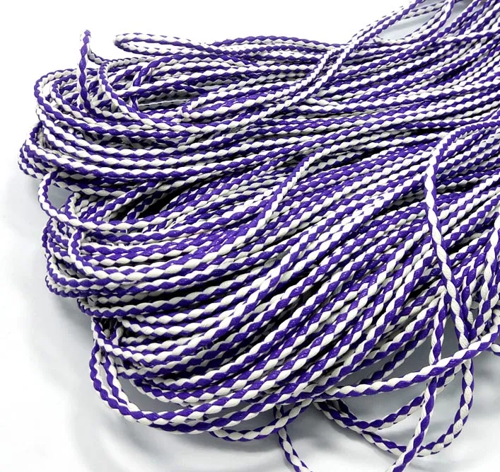 Helt ny 10 färger 90m 3mm PU Läder Braid Cord Fit European Armband och halsband DIY Fashion Jewerlry Cord Handcraft Tillbehör