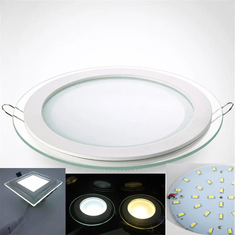 Glas Ingebed Led-paneel Lichten Dunne SMD5730 Plafondlamp 6W 12W 18W 24W downlighting voor keuken AC85-265V CE RoHS FCC