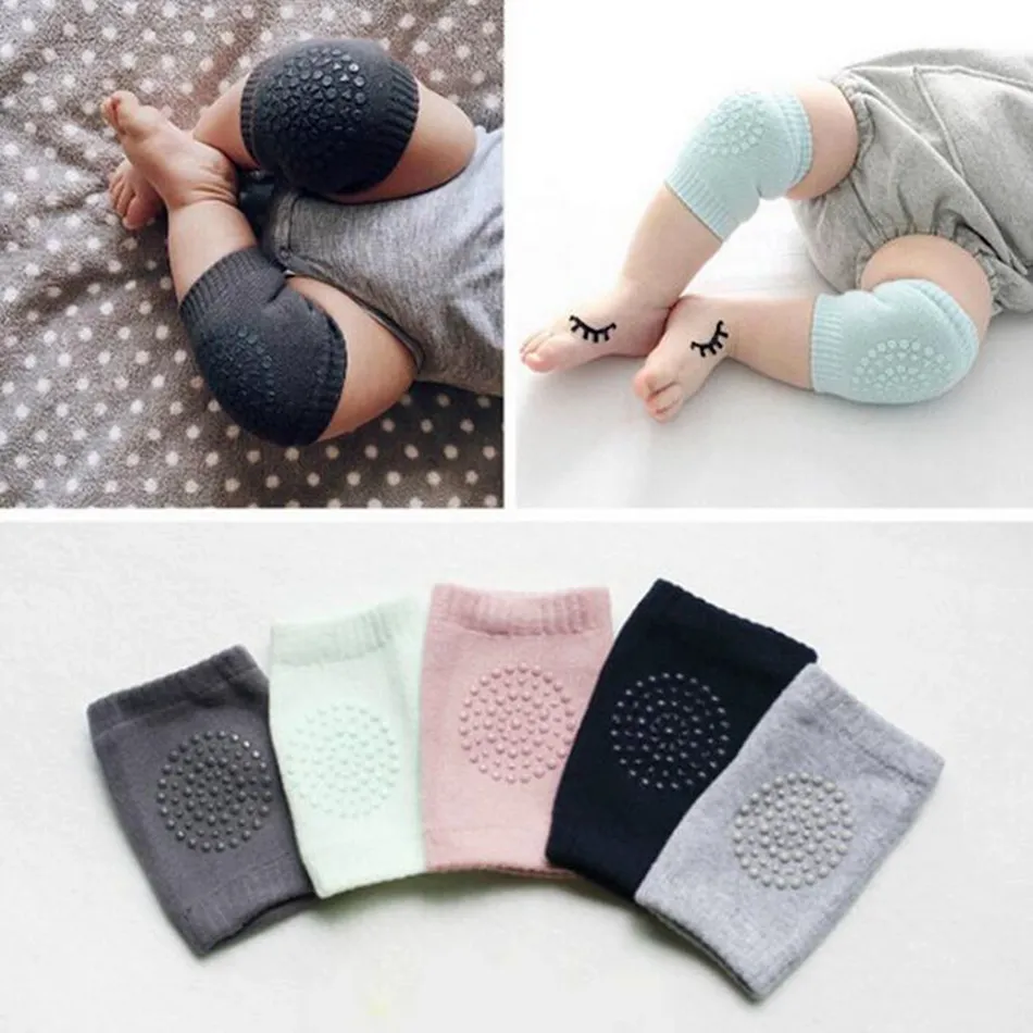 Heet ! 10pairs Baby Crawling Kniebeschermers Super Ademend Verstelbare Knipads Knie Elbow Pads Arm Pads Safety Protector voor 9-24 maanden