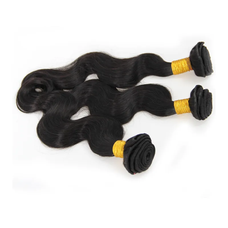 Wholesale Brazilian Virgin Human Hair Extensions Natural Black Color Body Wave 100% Virgin Brazilian Human Hair Weave Bundles