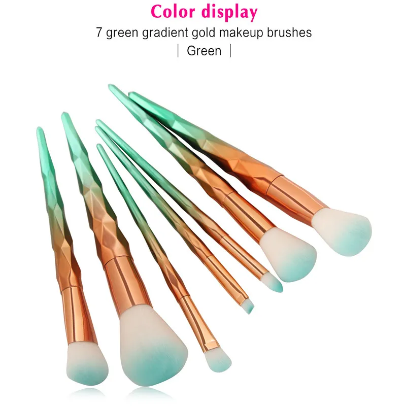 3D Diamond Makeup Brushes Cosmetic Blending Rainbow Professional Makeup Brush Set Eyeliner Eyebrow Lip Brush Beauty Makeup Tools