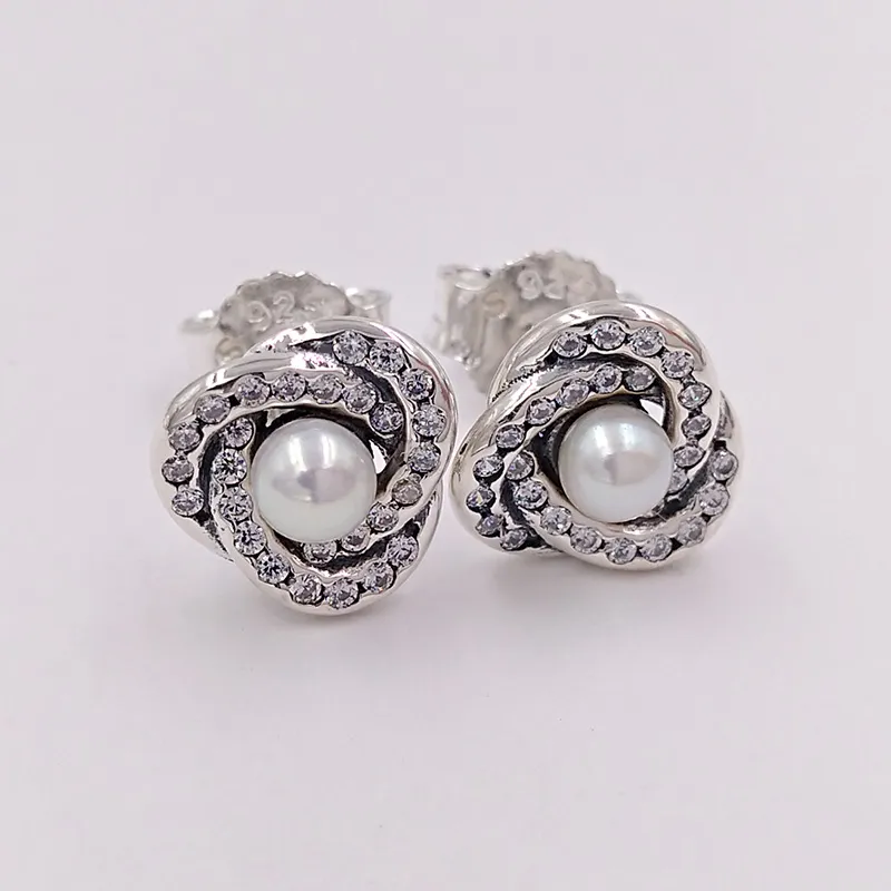 Studs Luminous Love Knopen oorbellen Authentiek 925 Sterling Silver Fits European Pandora Style Studs Sieraden Andy Jewel 290740WCP