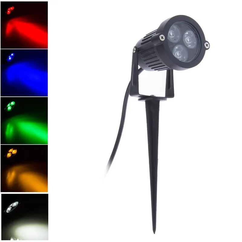 10pcs/lot 3W AC85-265V 12V LED Garden Spike light IP65 Waterproof Projector Path Landscape Spot Light Security Lawn Light