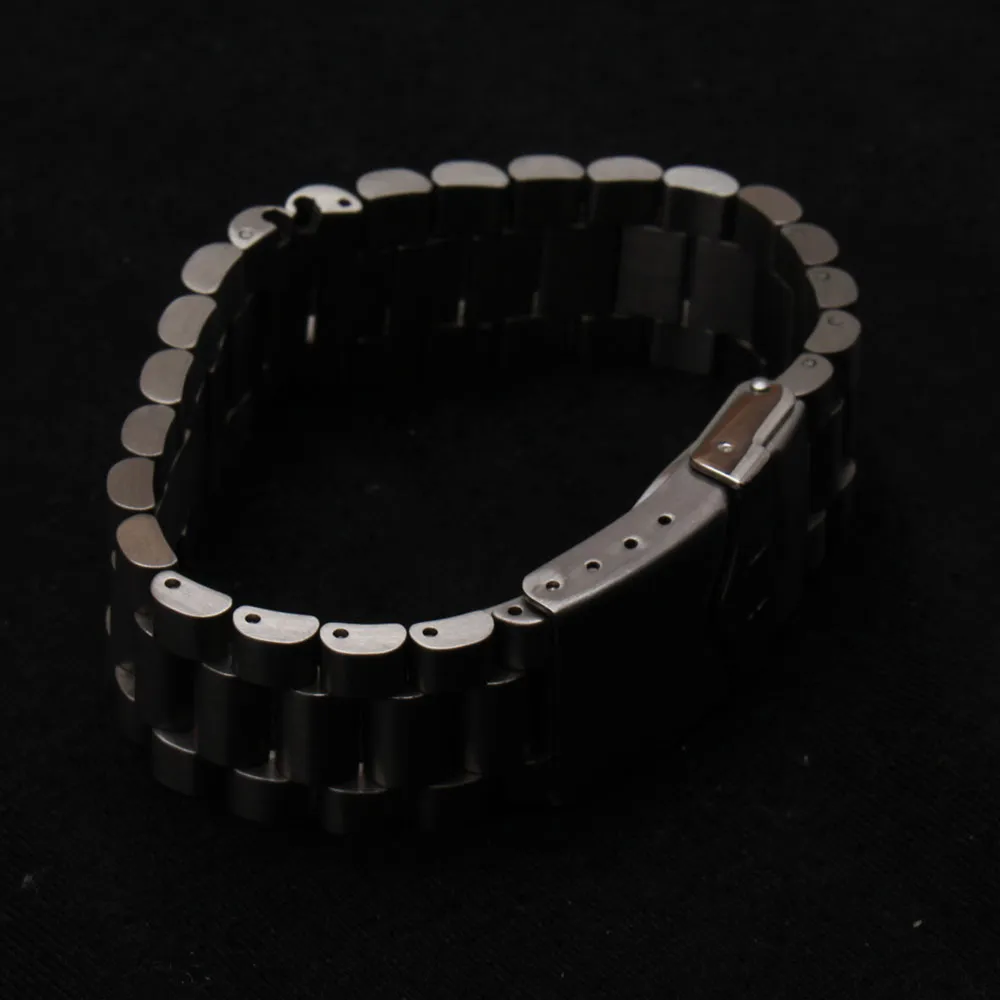 Nouveaux bracelets de montre en métal en acier inoxydable 316L non poli Bracelets de sécurité Boucle déployante Bracelets de montre mat 20mm 22mm2201