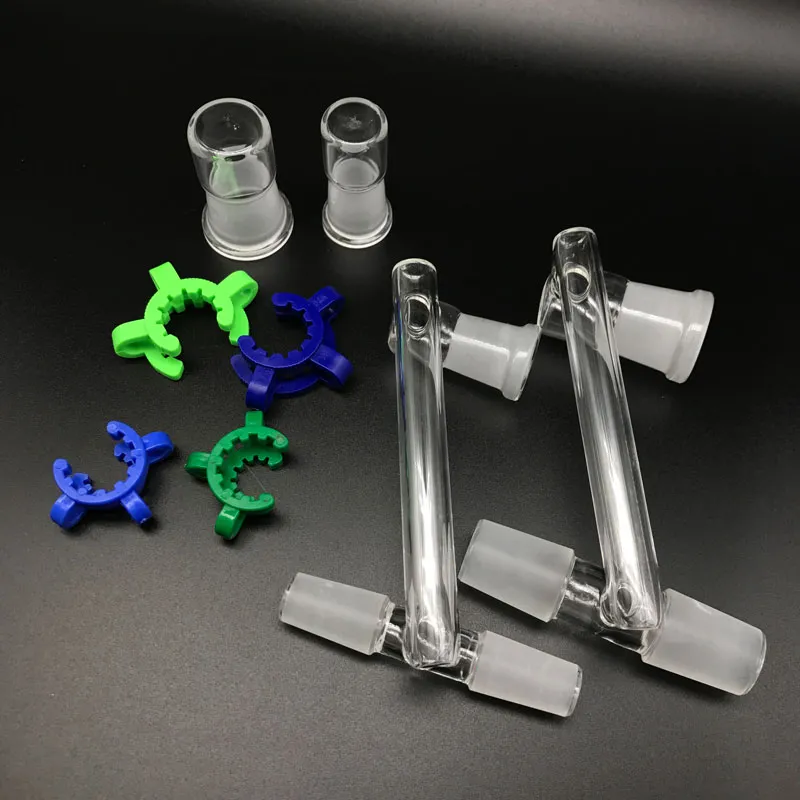 Accessories Joints Glass Drop Down Adapter With Reclaimer And Keck Clip 14mm 18mm Female Male Glass Dropdown For Glass Water Pipes