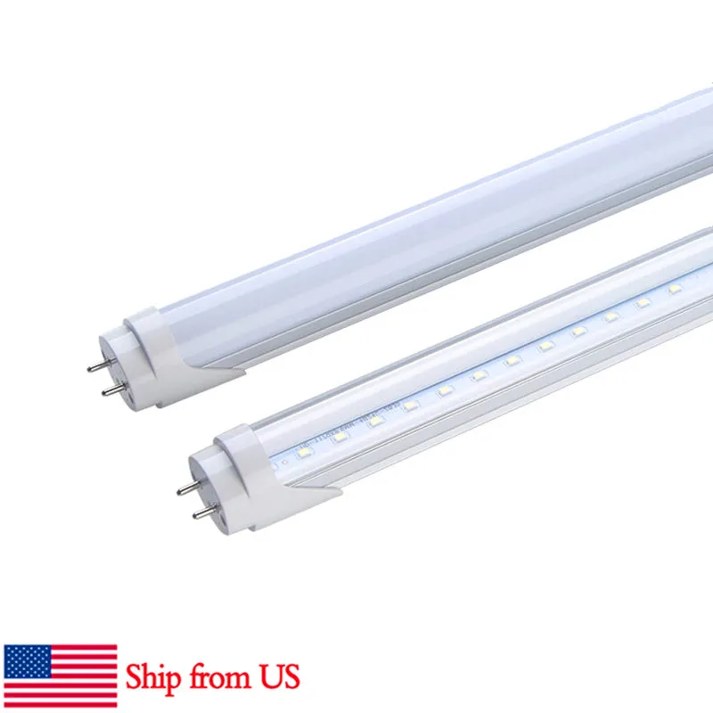 Stock in US T8 4ft led Tube Light 1200mm led tubes 18W 22W Led Fluorescent lights cool white clear frosted cover AC85-265V
