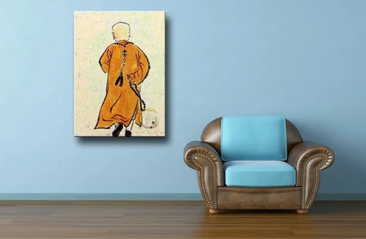 Handpainted Figure Oil Painting On Canvas Famous Monk Picture Print Art ...