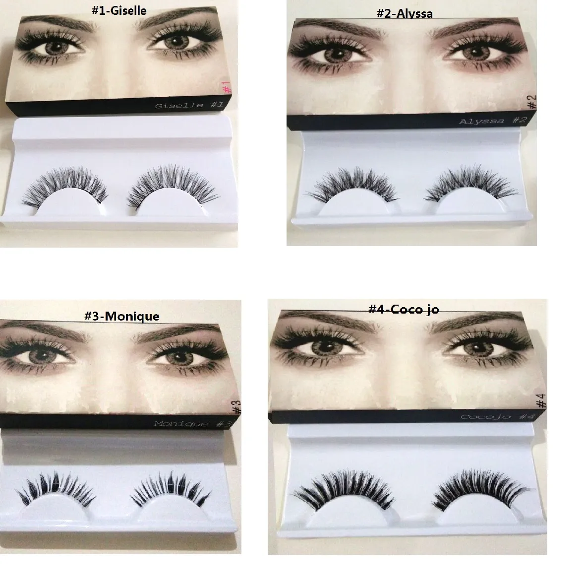 False Eyelashes 20 types boxed Handmade 3D Mink Hair Eye Lash Extensions Natural Synthetic lashes Fiber Eyes Beauty Makeup Tool