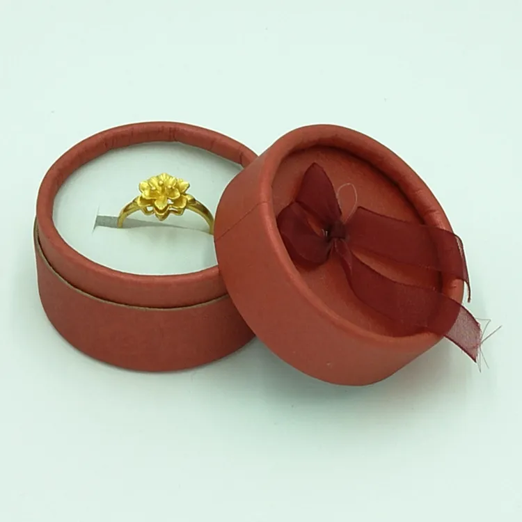 5.5 * 5.5 * 3.5CM multi-color bow small round ring box earrings box gift gift box