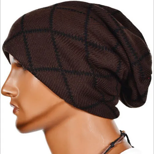 Berretto a righe reticolari cappello berretto autunno e inverno cappello lavorato a maglia berretto di lana da sci copricapo copricapo scaldatesta cappello caldo da sci