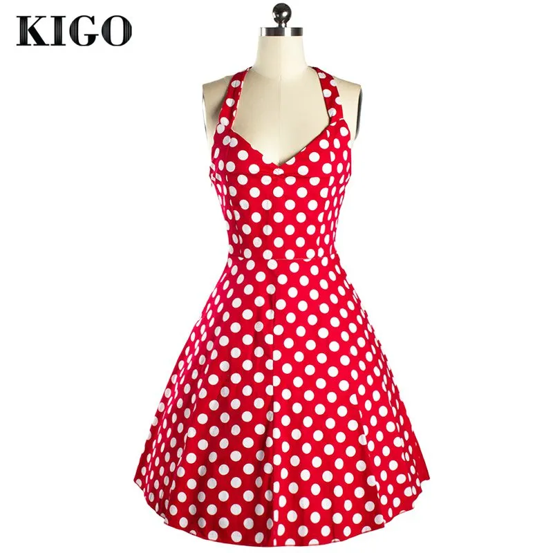 open lace back dress Women Plus Size Red & White Polka Dot Printed V-Neck Sleeveless Crepe  Curved Hem A-Line Mini Dress